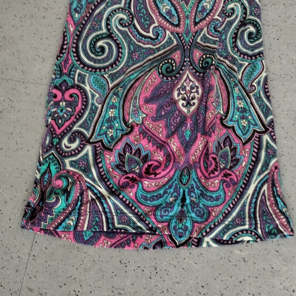 Cynthia Rowley Mid-Rise Paisley Floral Print Wide Leg Palazzo Drawstring Pants - Picture 8 of 14